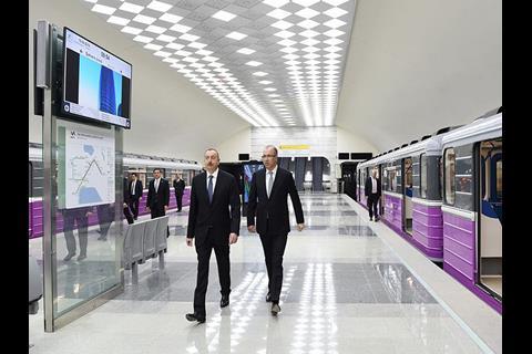 President Ilham Aliyev opened the third metro line in Baku on April 19.